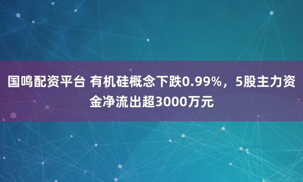 国鸣配资平台 有机硅概念下跌0.99%，5股主力资金净流出超3000万元